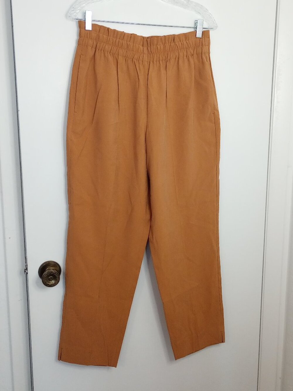 Ann Taylor Factory Light Brown Pull-On High Rise Ankle Pants